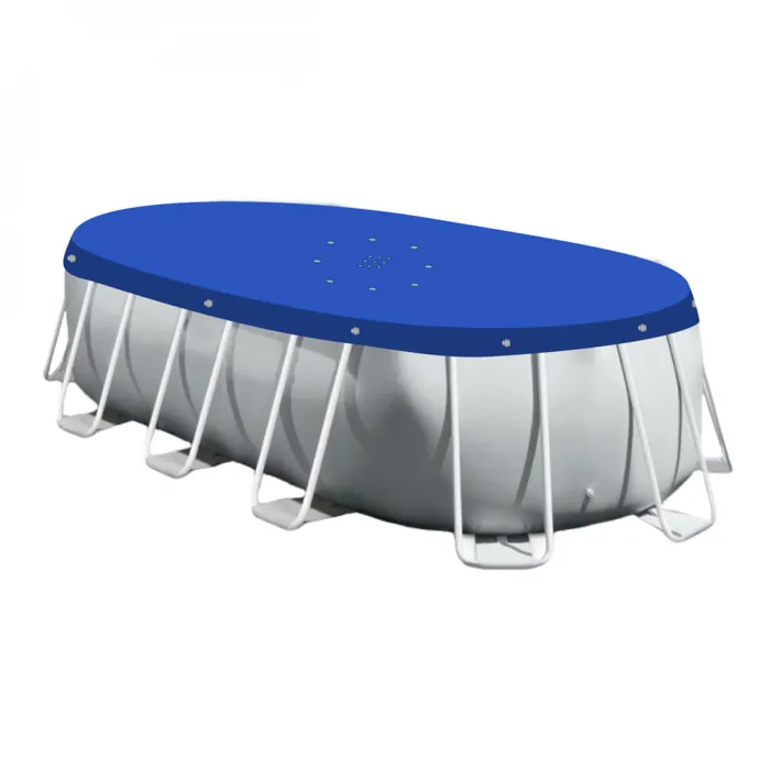 Linxor - Bâche De Piscine Ovale 2,74 X 5,03 M - Polypropylène 150 Gsm - Cordon De Serrage - Tamis Central Pour Évacuation Eau