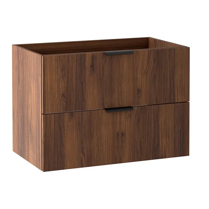 Meuble sous vasque suspendu LUNA effet noyer Warmia 80 cm
