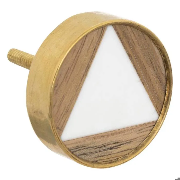 Boutons de meuble x2 Isla en manguier & laiton D3,8cm - Atmosphera