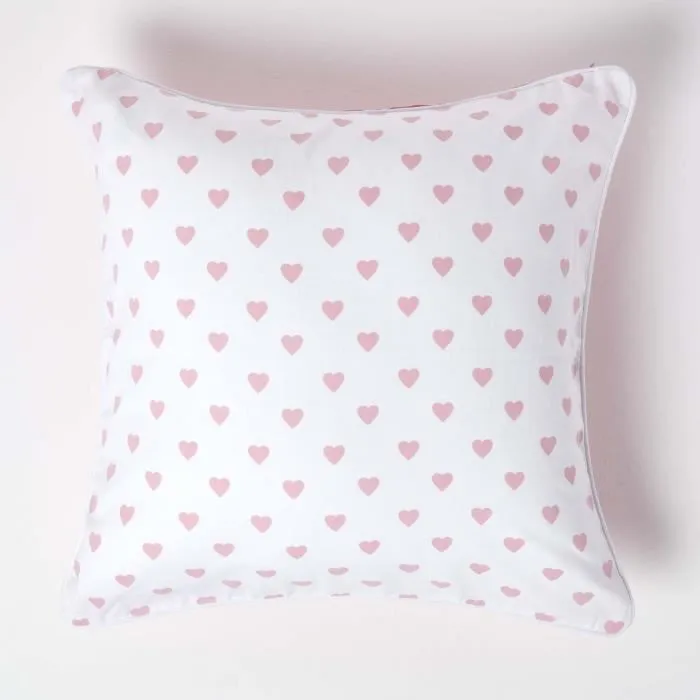 Housse De Coussin À Imprimé Coeur Rose, 60x60cm - Homescapes