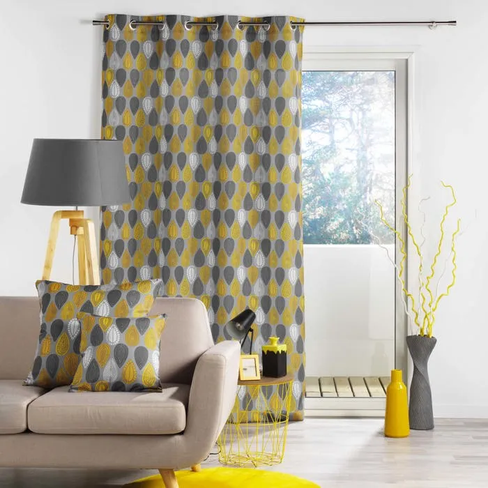 Rideau A Oeillets Polyester Imprime Palpito