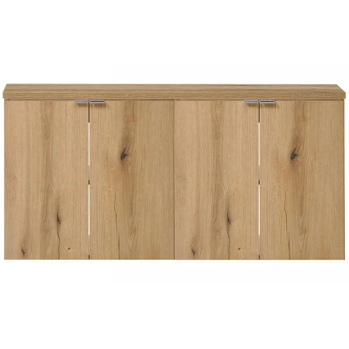 Meuble double vasque NEWPORT 120 x 60 x 40 cm effet chêne en.casa