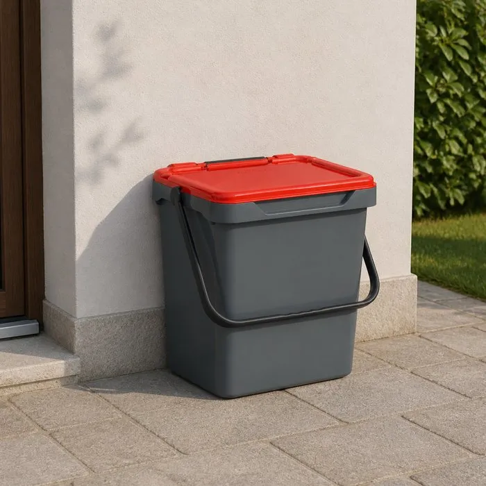 Poubelle,en Pvc,rouge,40x30.5h39 Cm