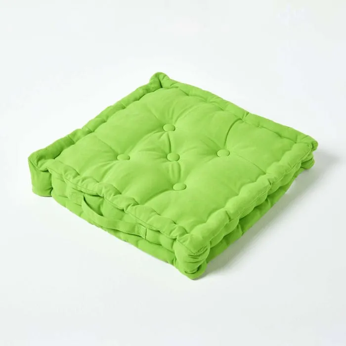 Coussin De Sol Vert Citron Uni 40x40cm - Homescapes