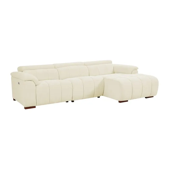 Canapé d'angle droit relax électrique en tissu beige MOLPICA