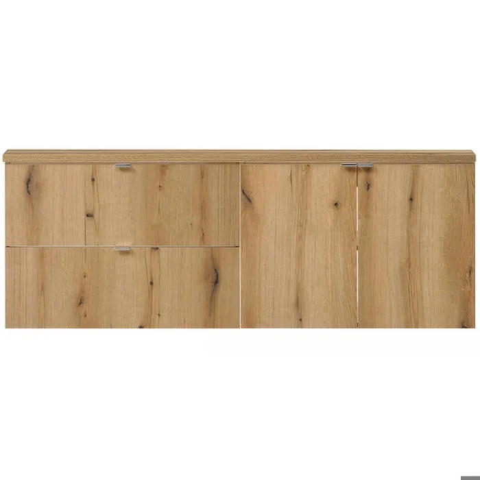 Meuble sous lavabo double Newport 160 x 60 x 40 cm effet chêne en.casa