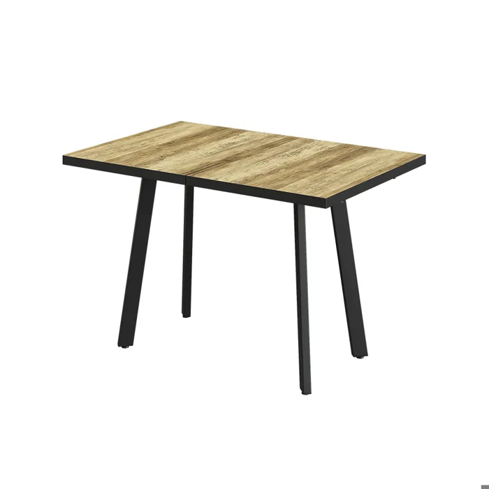 Vicco Table de salle à manger Chêne rustique/Noir 120-160 x 80 cm avec plateau extensible