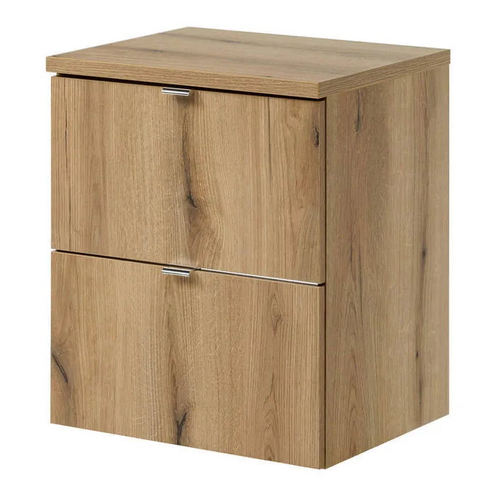 Meuble sous lavabo NEWPORT avec 2 tiroirs 50 x 60 x 40 cm effet chêne en.casa