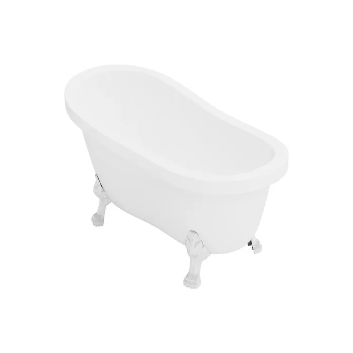 Baignoire îlot rétro avec pieds de lion blancs - 145 x 74 x 77 cm - Blanche - 200 L - NISOS II