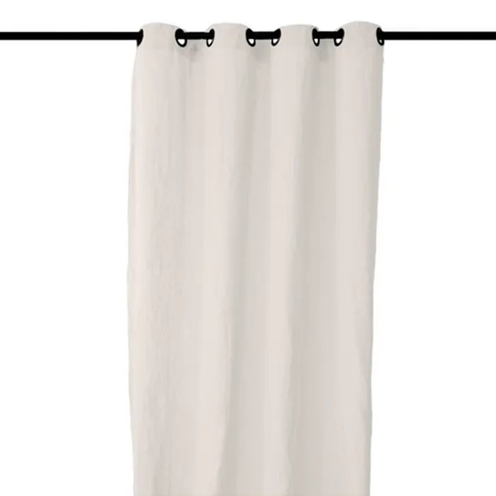 Rideau 8 Œillets 140x280 Cm Opera Deco 50% Lin Et 50% Coton Beige Naturel