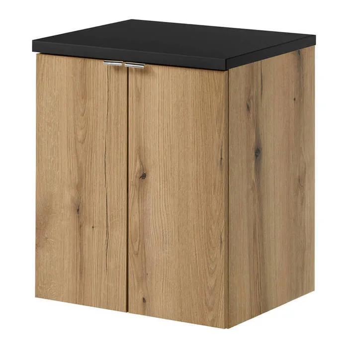 Meuble sous-vasque NEWPORT 50 x 60 x 40 cm effet chêne noir en.casa