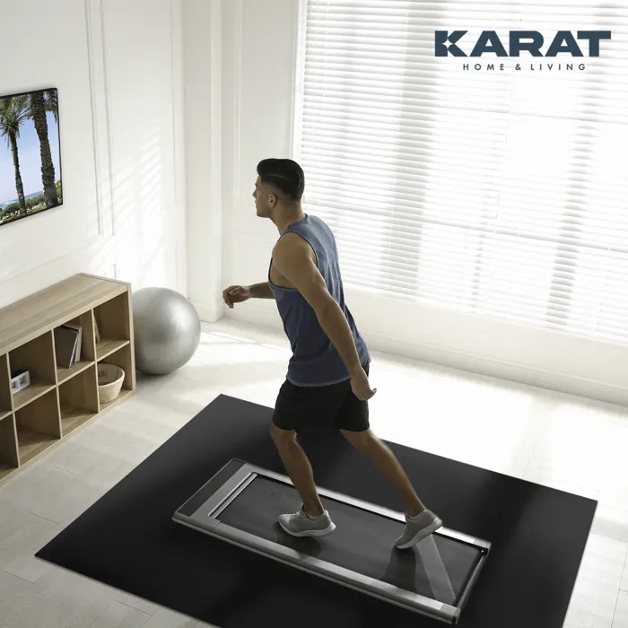 Tapis de protection pour sols durs absorption optimale des chocs et vibrations, Noir 114 x 100 cm