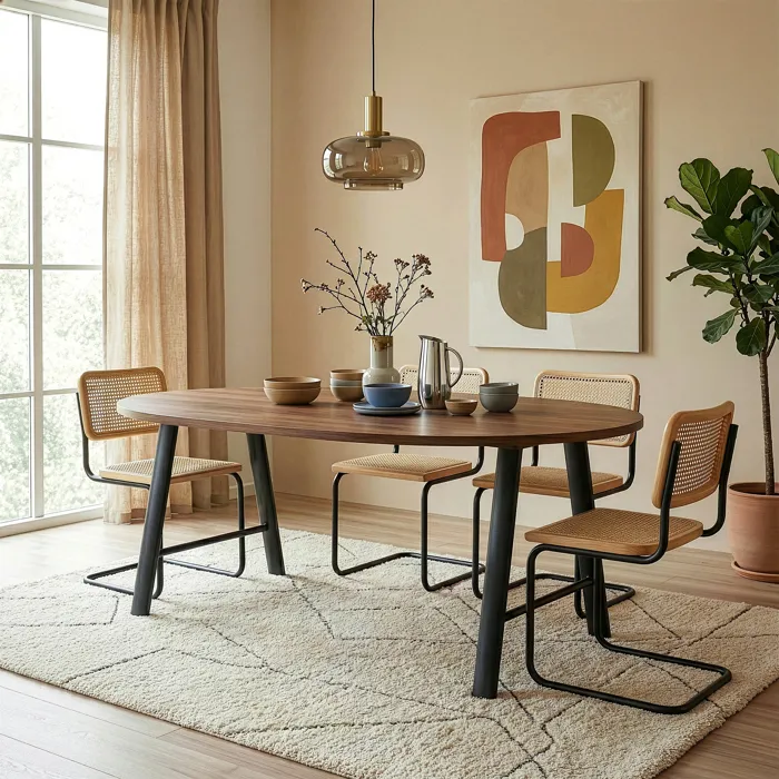 Lot de 2 pieds de table Hullem acier 72 x 70 x 10 cm noir en.casa