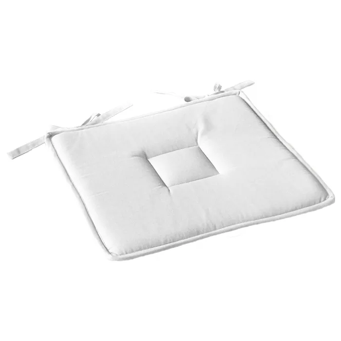 Galette De Chaise Uni "panama" 40x40cm Blanc