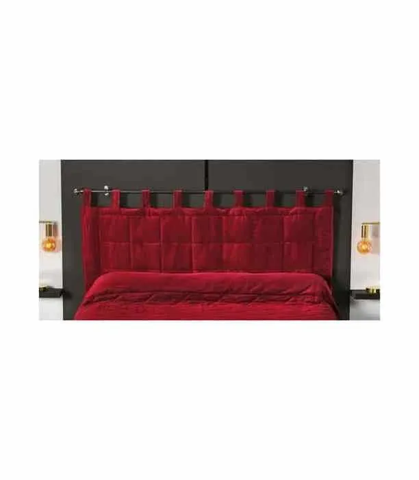 Coussin Tête de Lit à l' Aspect Velours (160x70 cm - Rouge)
