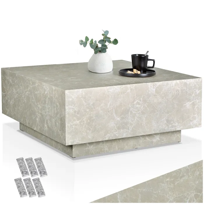 Table basse d'appoint avec pieds en bois MDF sans montage design minimaliste