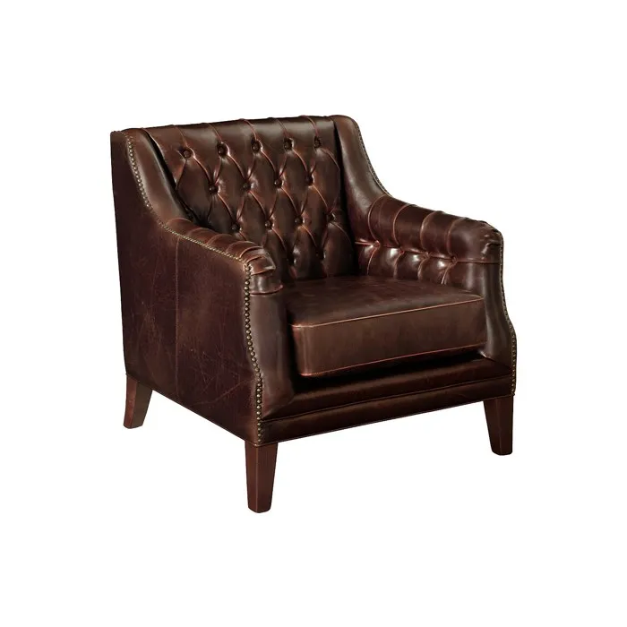 Fauteuil en cuir COLBERT - Marron