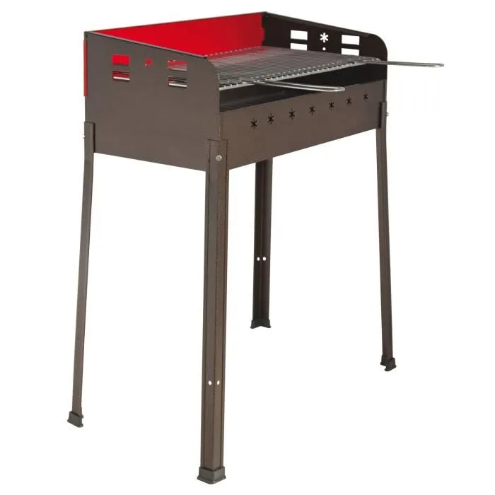 Picnic Family - Barbecue Au Feu De Bois Avec Grille 47x37 Cm