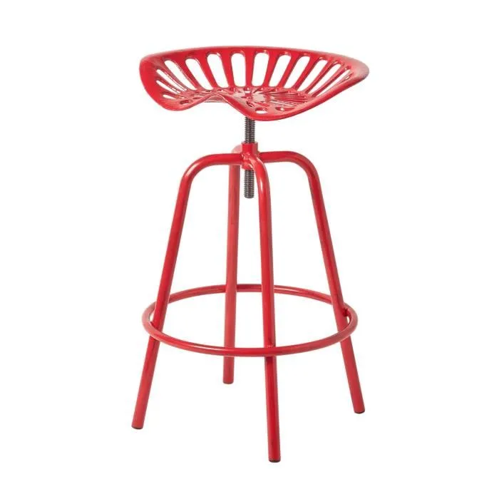 Tabouret Vintage Rouge Avec Siège De Tracteur Pivotant 70 Cm - Homescapes
