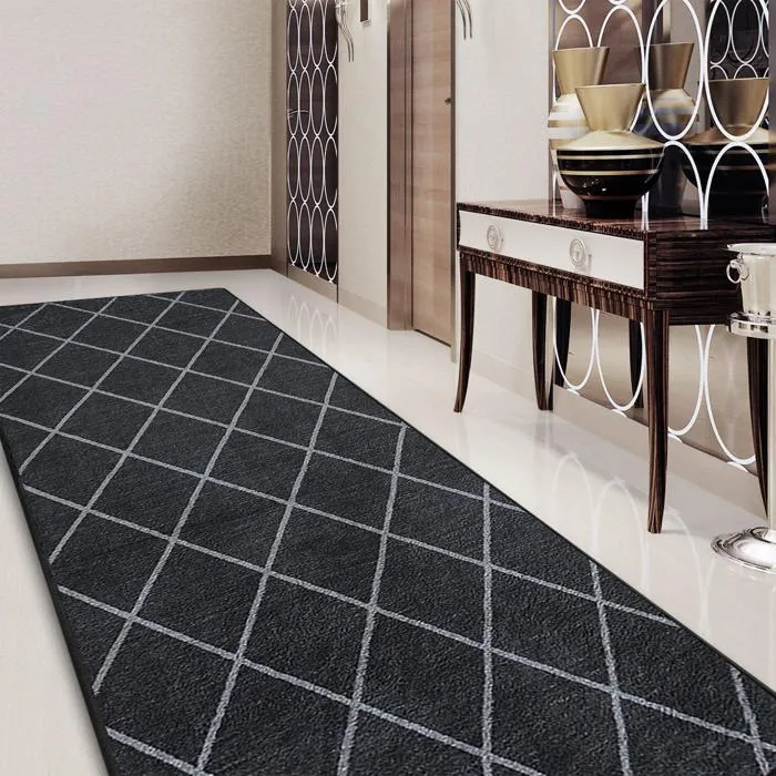 Tapis De Couloir Cosenza Noir 80 X 250 Cm