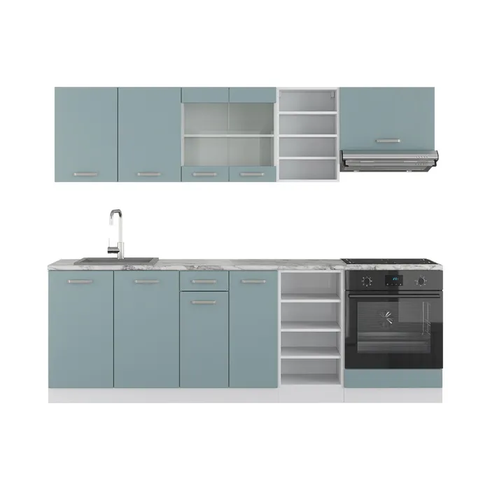 Vicco Cuisine Bleu-gris/blanc 240cm sans PT
