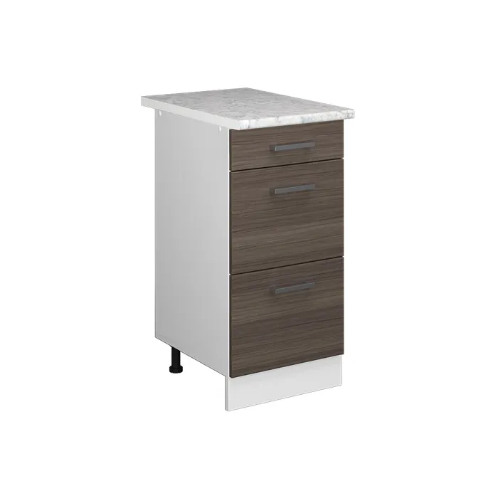 Vicco Meuble cuisine Gris 40cm avec tiroirs, PT Marbre