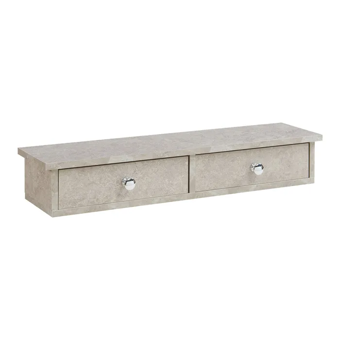 Étagère murale Geeste 10 x 60 x 15 cm effet béton clair en.casa