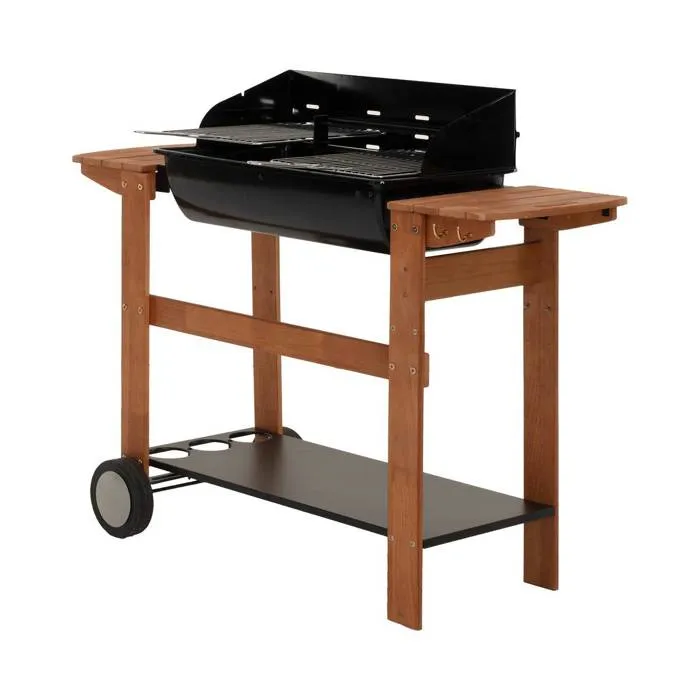 Barbecue Au Charbon "azur Pro" 128cm Noir