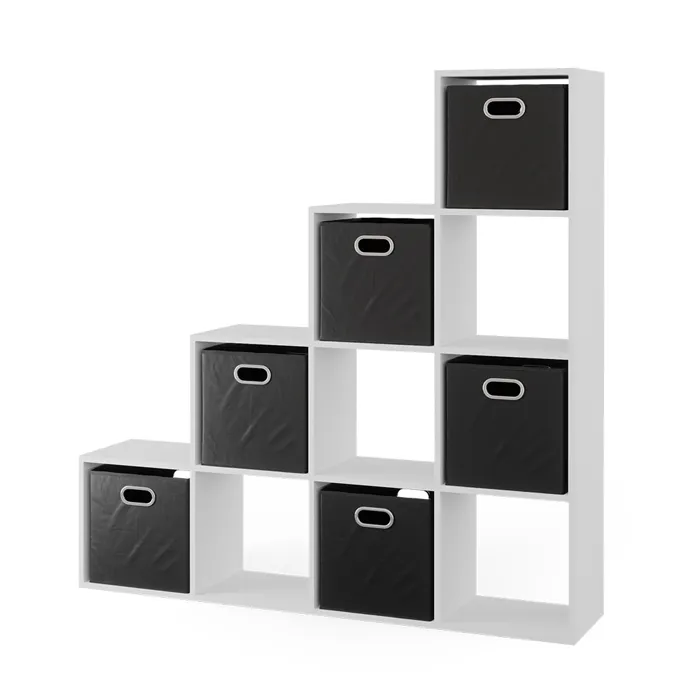 Vicco Étagère Blanc 142.5x140cm avec 6 boîtes pliantes