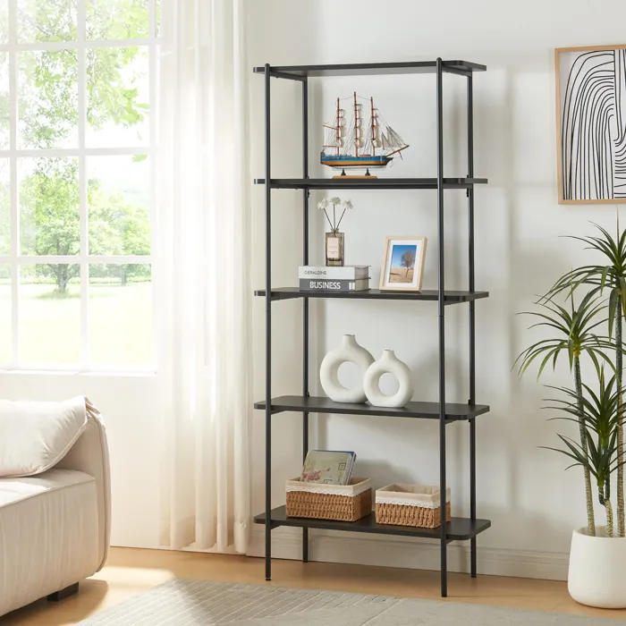 Étagère autoportante Samnanger 180 x 80 x 34 cm noir en.casa