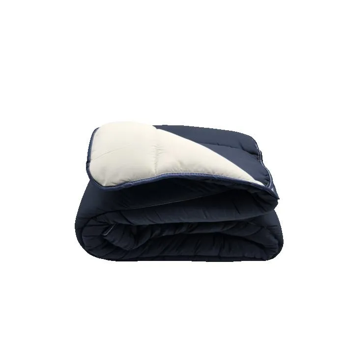 Couette Ultra Chaude Bleu Marine / Gris Perle - 1 Personne 140 X 200 - Spécial Hiver - Mortreux