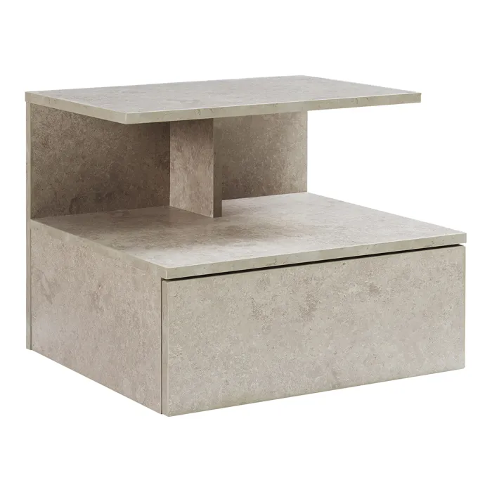 Étagère murale Amberg 40 x 35 x 31 cm effet béton clair en.casa