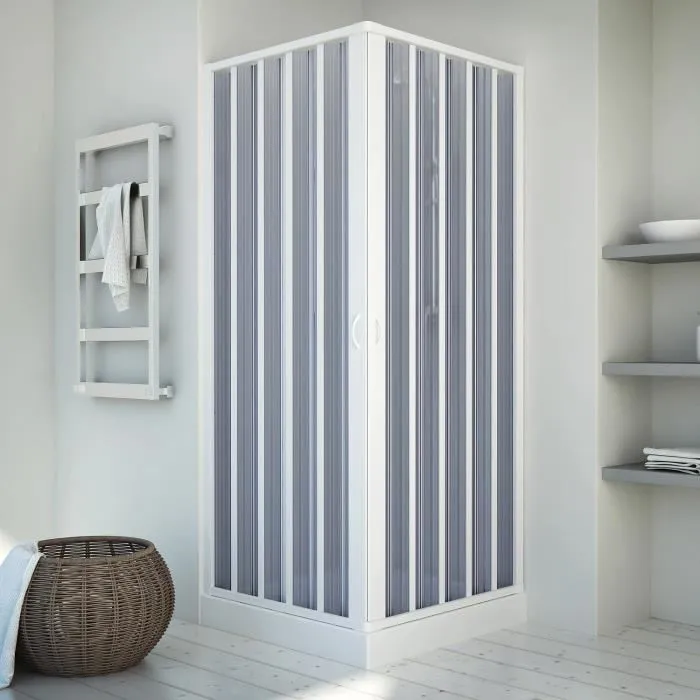 Cabine douche 100x100CM H185 en Plastique pvc modèle Energy avec l'ouverture centrale