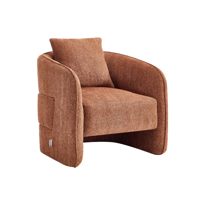 Fauteuil en tissu chiné terracotta LANITO