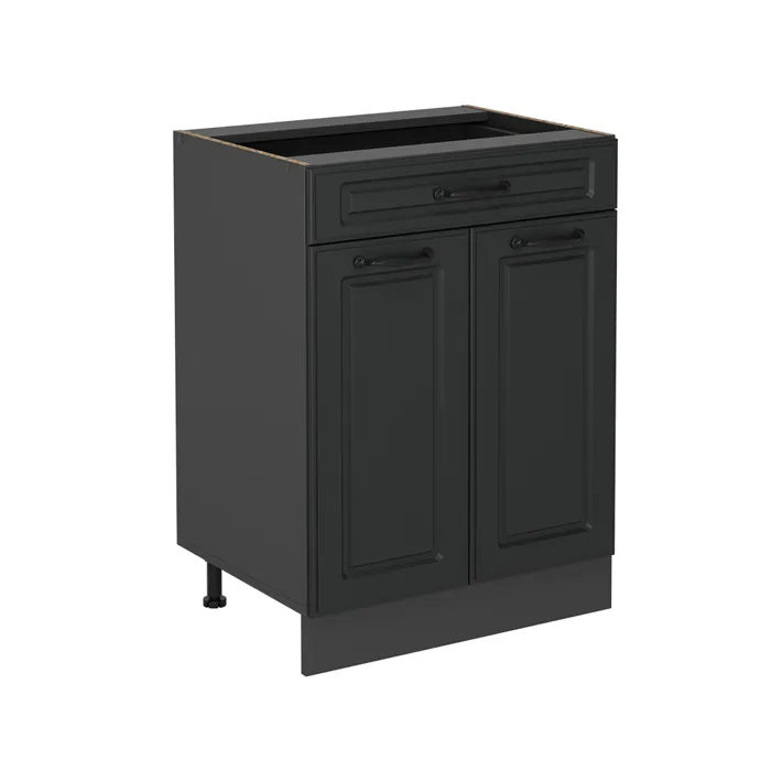 Vicco Meuble cuisine Anthracite campagne 60cm avec tiroir, sans PT