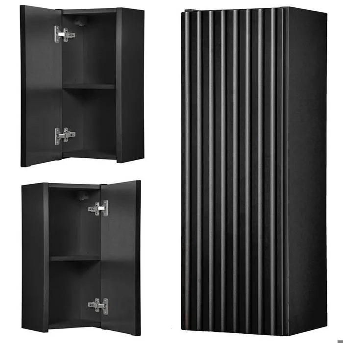 Armoire murale de salle de bain Newport 20 x 57 x 19 cm noir en.casa