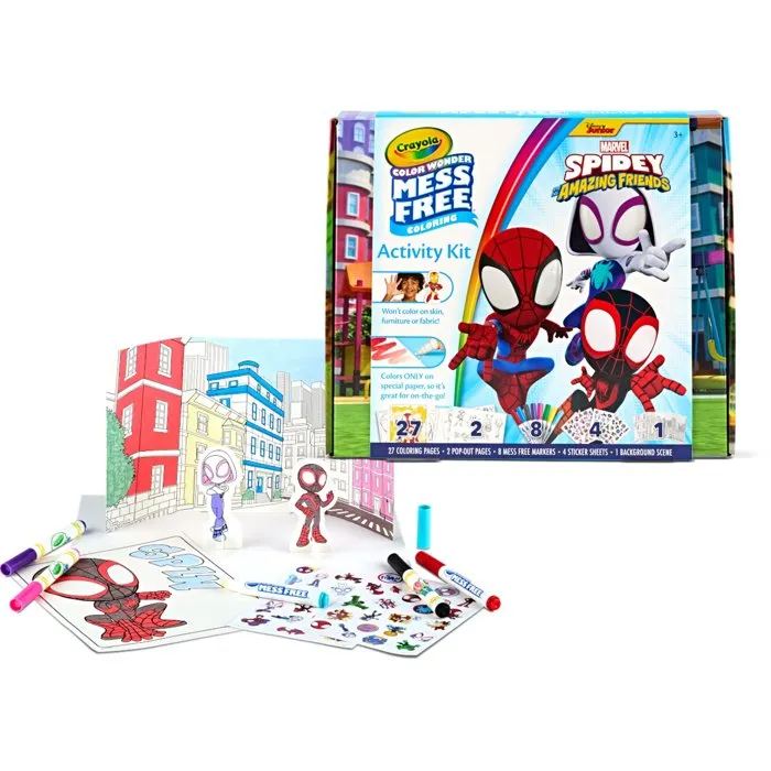 Set Activité Color Wonder Spidey Crayola 8 Marqueurs Sans Tache 27 Pages Stickers