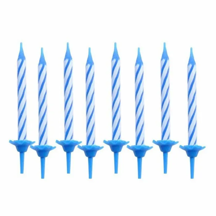 Set De 24 Bougies D Anniversaire 5.5 Cm Bleu