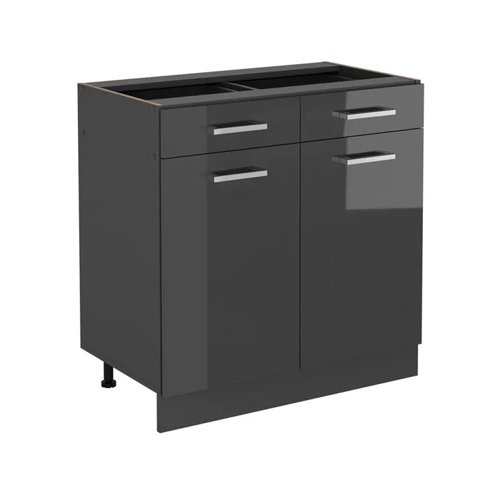 Vicco Meuble cuisine Anthracite Haute brillance 80cm sans PT