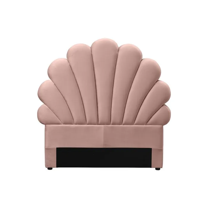Tête de lit coquillage - 90 cm - Velours - Rose - MOANA