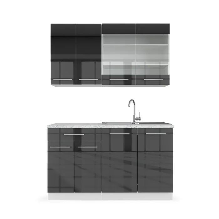 Vicco Cuisine Anthracite 140cm sans PT