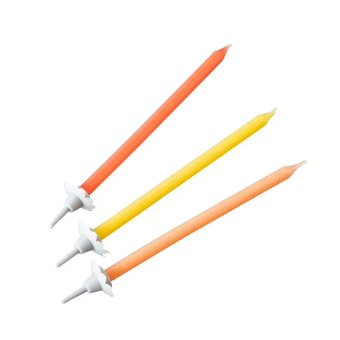 Lot de 12 bougies d'anniversaire et 12 bobèches Fackelmann Rio Party