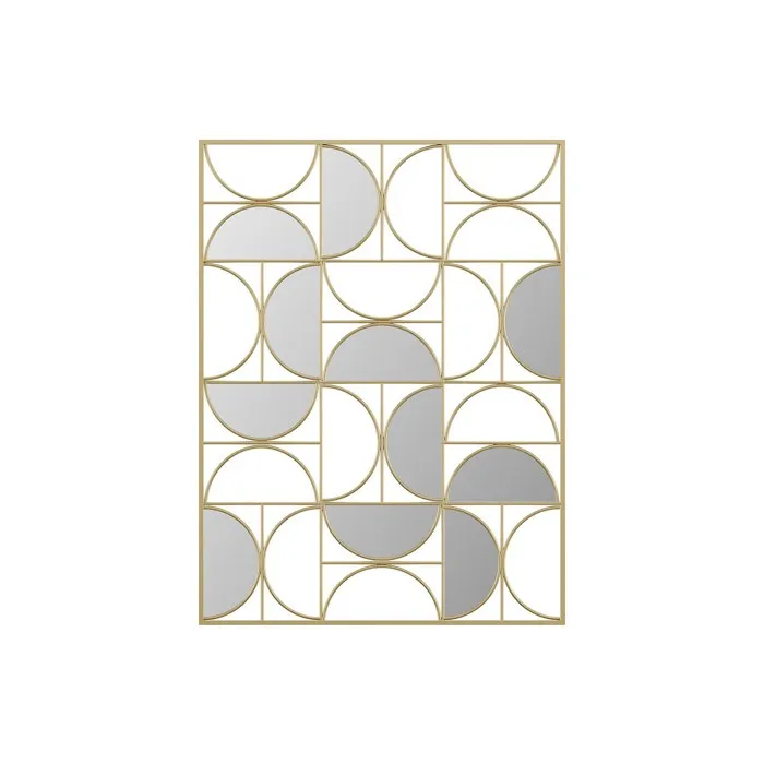 Miroir art déco déstructuré en métal - L.77 x H. 102 cm - Doré - TAYAN