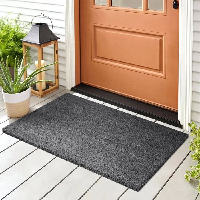 Tapis sur mesure en Fibres de Noix de Coco, Gris 24 mm, 200 x 150 cm