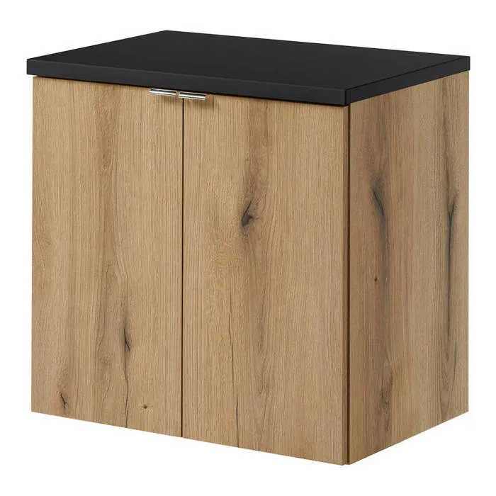 Meuble sous-vasque NEWPORT 60 x 60 x 40 cm effet chêne noir en.casa