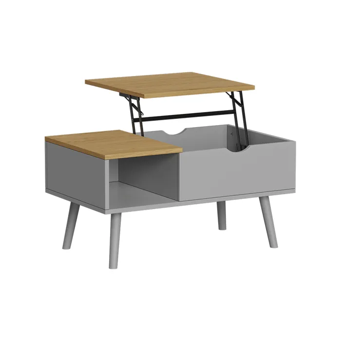 Vicco Table basse Gris 76x45cm avec fonction de levage