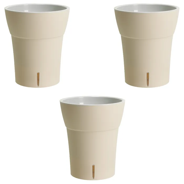 Lot de 3 pots pour orchidées avec réserve d'eau - Dali-dea ivoire 2 litres GT Garden