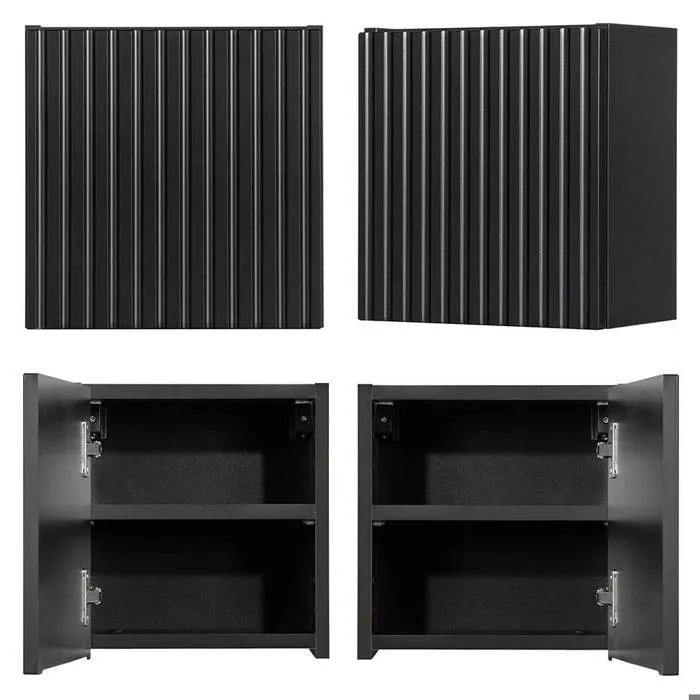 Armoire murale de salle de bain Newport 30 x 30 x 19 cm noir en.casa