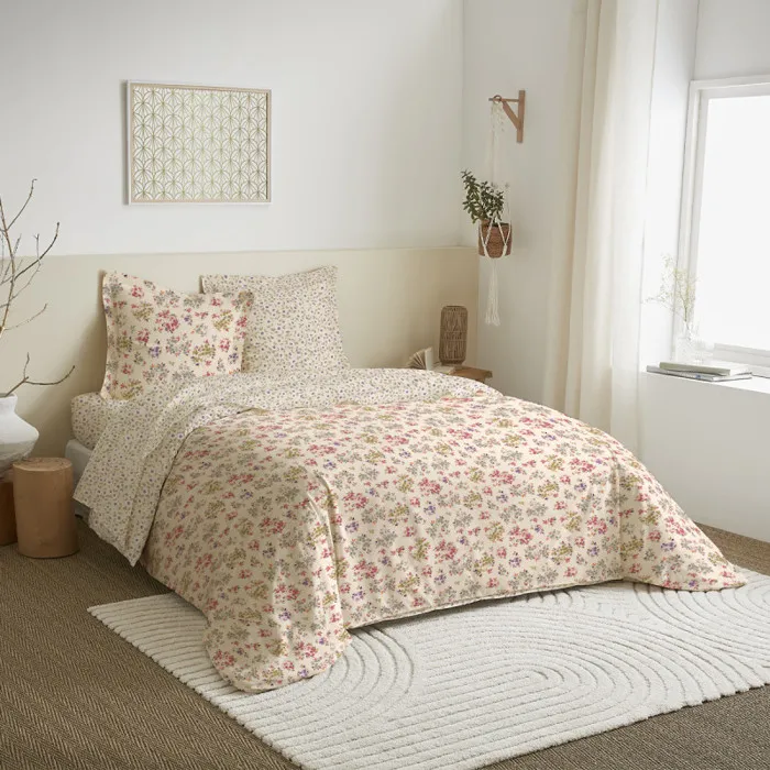 Parure De Draps 4 Pièces Pour Lit 140 X 190 Cm Tanya Multicolore