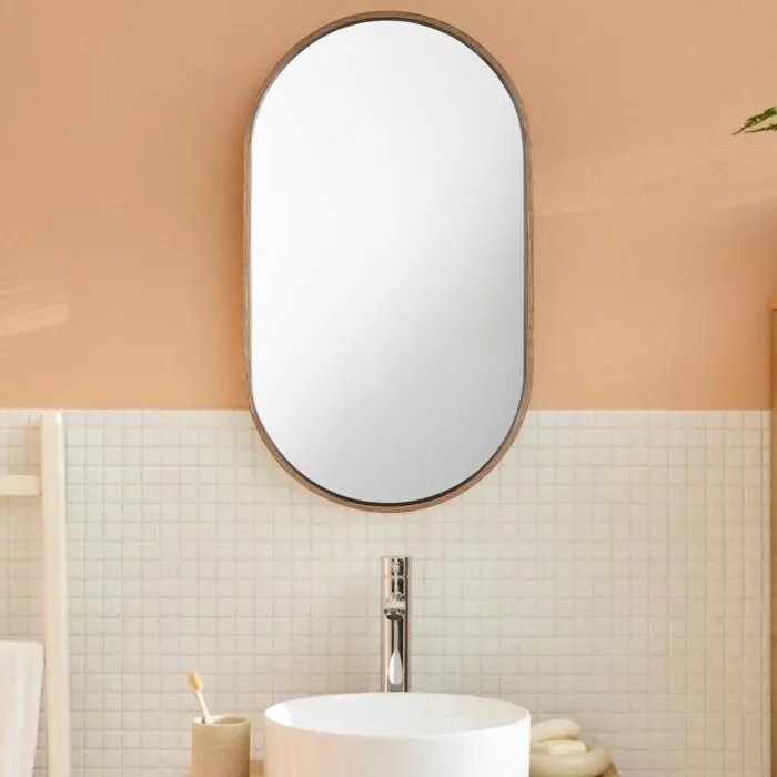 Miroir ovale 40 x 70 cm PEPPER noyer